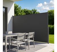 VEVOR Toldo Lateral Retráctil 180 x 300 cm, Pantalla Privacidad Exterior, Mampara Parasol para Patio, Marco Metálico, Protector Solar a Prueba de Viento Impermeable, para Balcón Jardín Terraza, Gris
