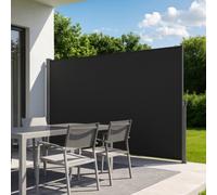 VEVOR Toldo Lateral Retráctil 180 x 300 cm, Pantalla Privacidad Exterior, Mampara Parasol para Patio, Protector Solar a Prueba de Viento y Lluvia, Marco de Metal, para Balcón Jardín Terraza, Negro