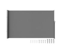 VEVOR Toldo Lateral Retráctil Pantalla de Privacidad al Aire Libre 160x300 cm Toldo Lateral contra Viento Impermeable de Poliéster 180g/m² Divisor de Habitación UV 30+ para Patio, Jardín, Balcón, Gris