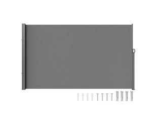 VEVOR Toldo Lateral Retráctil Pantalla de Privacidad al Aire Libre 160x300 cm Toldo Lateral contra Viento Impermeable de Poliéster 180g/m² Divisor de Habitación UV 30+ para Patio, Jardín, Balcón, Gris