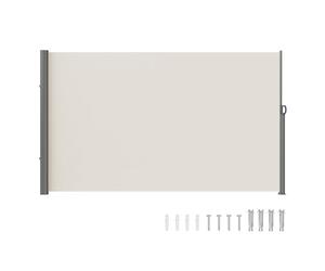 VEVOR Toldo Lateral Retráctil Pantalla de Privacidad al Aire Libre 160x300cm Toldo Lateral contra Viento Impermeable de Poliéster 180g/m² Divisor de Habitación UV 30+ para Patio, Jardín, Balcón, Beige