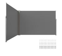 VEVOR Toldo Lateral Retráctil Pantalla de Privacidad al Aire Libre 200x600 cm Toldo Lateral contra Viento Impermeable de Poliéster 180g/m² Divisor de Habitación UV 30+ para Patio, Jardín, Balcón, Gris