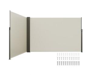 VEVOR Toldo Lateral Retráctil Pantalla de Privacidad al Aire Libre 200x600cm Toldo Lateral contra Viento Impermeable de Poliéster 180g/m² Divisor de Habitación UV 30+ para Patio, Jardín, Balcón, Beige