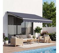 VEVOR Toldo Manual Retráctil 250 x 200 cm, Toldo Enrollable Exterior, Manivela Articulada, Estructura de Aluminio, Protección Solar UV, con Kit Completo de Instalación, para Jardín Patio Balcón, Gris