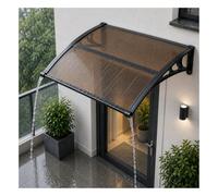 VEVOR Toldo para Puerta de Entrada Marquesina para Puerta Exterior de Policarbonato Toldo para Ventana Soporte de ABS Resistente UPF 50+ Protección contra Rayos UV (Marrón, 965 x 1017 x 275 mm)