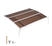 VEVOR Toldo para Puertas y Ventanas con Drenaje 120x100 cm, Tejadillo de Protección para Entrada con Soporte de ABS, Protección contra Lluvia, Nieve, Sol, Toldo de Policarbonato para Porche, Marrón