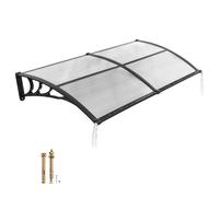 VEVOR Toldo para Puertas y Ventanas con Drenaje 198,7 x 96,5 cm, Tejadillo de Protección para Entrada con Soporte de ABS, Protección contra Lluvia, Toldo de Policarbonato para Porche, Transparente