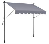 VEVOR Toldo Retráctil de 2 x 1,2 m, Toldo Manual para Terraza Altura Ajustable, Resistente al Viento y a los Rayos UV, con Cortina Parasol de 1 m y Manivela para Terraza, Patio Trasero, Jardín, Balcón