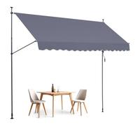 VEVOR Toldo Retráctil Manual 4 x 1,2 m con Manivela para Balcón Terraza, Gris