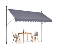 VEVOR Toldo Retráctil Manual Parasol 3,5x1,2 m con Manivela para Balcón, Gris