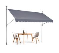 VEVOR Toldo Retráctil para Patio de 3,5x1,2 m Toldo Parasol con Manivela Manual Toldo para Patio al Aire Libre Altura Ajustable de 218 a 310 cm para Patio, Terraza, Jardín, Balcón, Gris Oscuro