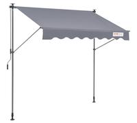 VEVOR Toldo Retráctil Manual Parasol 3x1,2 m Altura Regulable 2,2-3,1 m Balcón