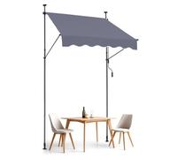 VEVOR Toldo Retráctil para Patio de 1,5x1,2 m Toldo Parasol con Manivela Manual Toldo para Patio al Aire Libre Altura Ajustable de 218 a 310 cm para Patio, Terraza, Jardín, Balcón, Gris Oscuro