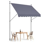 VEVOR Toldo Retráctil para Patio de 2,5x1,2 m Toldo Parasol con Manivela Manual Toldo para Patio al Aire Libre Altura Ajustable de 218 a 310 cm para Patio, Terraza, Jardín, Balcón, Gris Oscuro