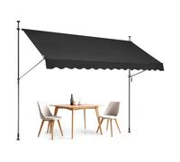 VEVOR Toldo Retráctil para Patio de 3,5x1,2 m Toldo Parasol con Manivela Manual Toldo para Patio al Aire Libre Altura Ajustable de 218 a 310 cm para Patio, Terraza, Jardín, Balcón, Negro