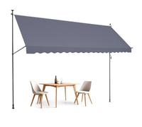 VEVOR Toldo Retráctil para Patio de 4,5x1,2 m Toldo Parasol con Manivela Manual Toldo para Patio al Aire Libre Altura Ajustable de 218 a 310 cm para Patio, Terraza, Jardín, Balcón, Gris Oscuro