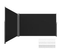 VEVOR Toldo Solar Retráctil, Pantalla de Alta Privacidad de 180X600cm, Protector Solar a Prueba de Viento para Patio Jardín Negro