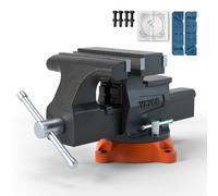 VEVOR Tornillo de Banco de Trabajo Hierro Fundido Tornillo de Banco con Yunque de 7,2x7,7 cm Base Giratoria de 360° Abrazadera de Banco Ancho de Mandíbula de 16,5 cm para Carpintería Conducto de Corte
