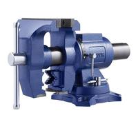 VEVOR Tornillo de Banco de Alta Resistencia con Yunque Ancho de Mordaza de 165 mm Apertura Máxima de 125 mm Cabezal de Base Giratorio de 360°, Garganta de 75 mm Fuerza de Sujeción de 24,98 kN