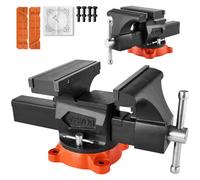 VEVOR Tornillo de Banco de Trabajo con Base de Bloqueo Giratoria de 360°, Ancho de Mordaza de 203 mm, Apertura Máxima de 203 mm, Garganta de 94 mm, Mordazas Bidireccionales para Sujetar Tubos Redondos