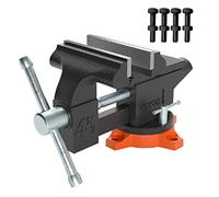 VEVOR Tornillo de Banco de Trabajo Hierro Fundido Tornillo de Banco con Yunque de 4,8x4,3 cm Base Giratoria de 240° Abrazadera de Banco Ancho de Mandíbula de 11,5 cm para Carpintería Conducto de Corte