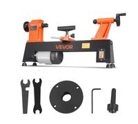 VEVOR Torno de Madera 3/4 HP 560 W, Torno de Mesa 304 x 465 mm, 220V 50Hz | Para Bricolaje en Carpintería y Torneado de Madera, 5 Velocidades (780 / 1320 / 1920 / 2640 / 3840 RPM), Estable y Duradero