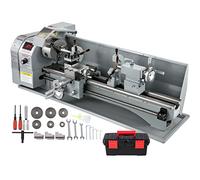 VEVOR Torno de Metal 750W 220x750mm Torno de Trabajo de Metal Velocidad Variable 50-2250 RPM Contrapunto MT2 Mini Torno de Metal de Precisión para Torneado de Metales, Husillos, Prototipos, Modelos