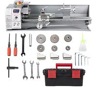 VEVOR Torno de Metal 750W 22x60 cm Torno de Trabajo de Metal Velocidad Variable 50-3000 RPM Contrapunto MT2 Mini Torno de Metal de Precisión para Torneado de Metales, Husillos, Prototipos, Modelos