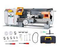 VEVOR Torno de Metal de Precisión 7" x 14" Mesa de Torno de Metal 500 W Velocidad Variable Continua 0-2200 rpm Motor de Cepillo de Metal Caja de Herramientas para Mecanizado de Piezas de Precisión