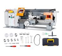 VEVOR Torno de Metal de Precisión 7" x 14" Mesa de Torno de Metal 500 W Velocidad Variable Continua 0-2200 rpm Motor de Cepillo de Metal Caja de Herramientas para Mecanizado de Piezas de Precisión