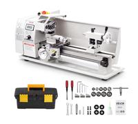 VEVOR Torno de Metal Sobremesa 650W 220x402mm Velocidad Variable 0-2500 RPM | Para Torneado de Precisión en Metal, Con Engranajes Metálicos, Dirección Reversible, Con 14 Roscas Métricas y 10 Imperiales