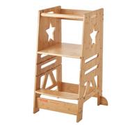 VEVOR Torre de Observación para Niños Carga de 158,9 kg Torre de Aprendizaje Montessori de Bambú 3 Alturas con Barandilla de Seguridad para Niños Pequeños, Dormitorio, Baño, Mostrador de Cocina