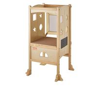VEVOR Torre de Observación para Niños Carga de 56,75 kg Torre de Aprendizaje Montessori Plegable Madera Maciza Red de Seguridad de 3 Alturas para Niños Pequeños, Dormitorio, Baño, Mostrador de Cocina