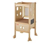 VEVOR Torre de Observación para Niños Carga de 56,75 kg Torre de Aprendizaje Montessori Plegable Madera Maciza Red de Seguridad de 3 Alturas para Niños Pequeños, Dormitorio, Baño, Mostrador de Cocina