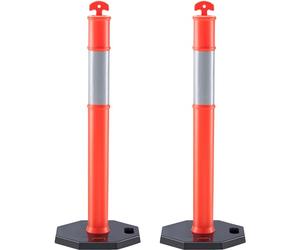 VEVOR Traffic Delineator Post Cones 2 Pack Barrera de Aparcamiento, Red