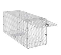 VEVOR Trampa de Hierro galvanizado 1067 x 406 x 457 mm Trampa de jardín con Mango Plegable para Captura