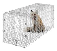 VEVOR Trampa para Animales 1067x406x457 mm Jaula Plegable para Trampa para Gatos Alambre Galvanizado sin Crueldad con Asa Trampa para Conejos, Gatos Callejeros, Ardillas, Mapaches, Marmotas, Zorros