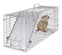 VEVOR Trampa para Animales 785x254x305 mm Jaula Plegable para Trampa para Gatos Alambre Galvanizado sin Crueldad con Asa Trampa para Conejos, Gatos Callejeros, Ardillas, Mapaches, Marmotas, Zarigüeyas