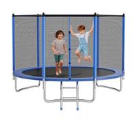 VEVOR Trampolín de Exterior 305 x 228 cm, Cama Elástica Infantil con Red de Protección, Capacidad Máxima de 136 kg, Trampolín al Aire Libre con Postes Rectos, Regalo de Cumpleaños para Niños
