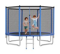 VEVOR Trampolín de Exterior 427 x 260 cm, Cama Elástica Infantil con Red de Protección, Capacidad Máxima de 204 kg, Trampolín al Aire Libre con Postes Rectos, Regalo de Cumpleaños para Niños
