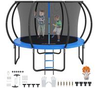 VEVOR Trampolín Exterior Interior Trampolín para Niños 245 cm Carga Máxima 150 kg con Red de Seguridad de 360° Cubierta de Espuma Gruesa Fácil de Instalar para Parque de Ocio en el Patio Trasero