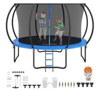 VEVOR Trampolín Exterior Interior Trampolín para Niños 265 cm Carga Máxima 180 kg con Red de Seguridad de 360 ° Cubierta de Espuma Gruesa Fácil de Instalar para Parque de Ocio en el Patio Trasero