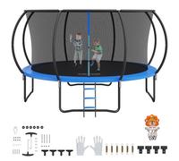 VEVOR Trampolín Exterior Interior Trampolín para Niños 268 cm Carga Máxima 200 kg con Red de Seguridad de 360 ° Cubierta de Espuma Gruesa Fácil de Instalar para Parque de Ocio en el Patio Trasero