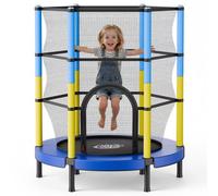 VEVOR Trampolín Infantil Cama Elástica para Niños Redondo 140 x 155,5 cm, Capacidad de 60 kg, con Red de Seguridad, Marco de Tubos Galvanizados, Lona de Salto de PP, Regalo de Cumpleaños para Niños