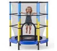 VEVOR Trampolín Infantil Cama Elástica para Niños Redondo 140 x 155,5 cm, Capacidad de 60 kg, con Red de Seguridad, Marco de Tubos Galvanizados, Lona de Salto de PP, Regalo de Cumpleaños para Niños