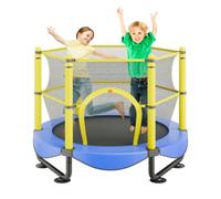VEVOR Trampolín para Niños Cama Elástica Interior y Exterior de 152,4 cm para Niños Pequeños con Red de Seguridad, Aro de Baloncesto y Bolas Oceánicas, Regalo de Cumpleaños para Niños Más de 3 Años