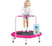 VEVOR Trampolín para Niños para Interiores y Exteriores, Mini Trampolín Plegable con Asa, Trampolín de Rebote para Niños de 3 Años en Adelante, para Niños y Niñas para Divertirse, Rosa, 920 x 805 mm