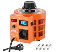 VEVOR Transformador de voltaje variable automático de 2000 VA, 6,6 A, entrada de 230 V, salida de 0-300 V, regulador de voltaje de CA LCD 4 fusibles, interruptor de control térmico para oficina