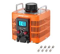 VEVOR Transformador de voltaje variable automático de 2000 VA, 6,6 A, entrada de 230 V, salida de 0-300 V, regulador de voltaje de CA LCD, 4 fusibles, interruptor de control térmico para oficina