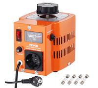 VEVOR Transformador de voltaje variable automático de 500 VA, 1,7 A, entrada de 230 V, salida de 0-300 V, regulador de voltaje de CA 4 fusibles, interruptor de control térmico para oficina industrial